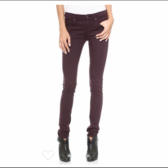 Rag & Bone Skinny Jeans Wine Burgundy Size 29